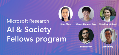 5 from HCII receive MSR AI & Society Fellowships