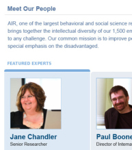 Our design involves a large amount of content about AIR employees, much of it in the new "Meet Our People" section.