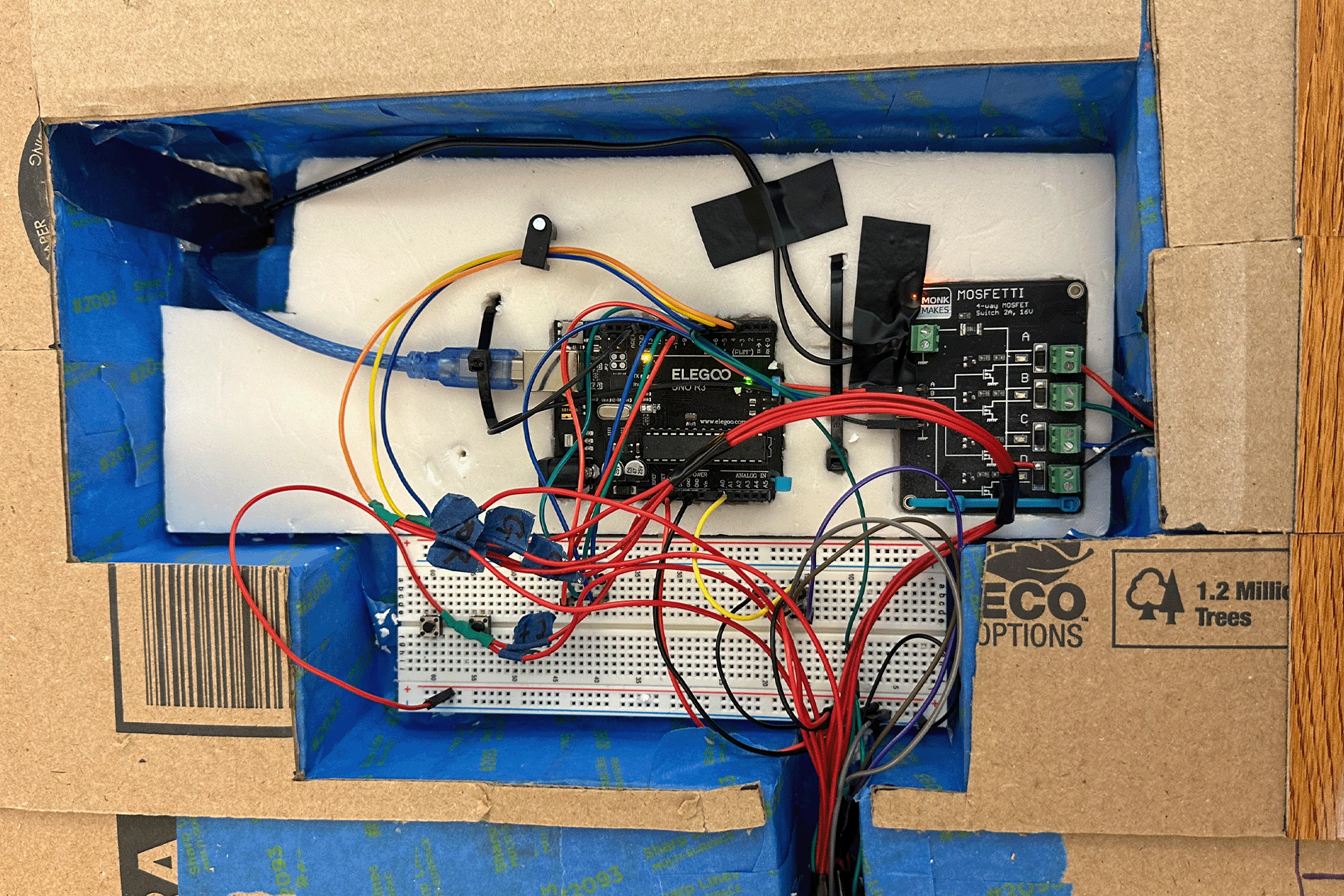 Arduino wiring inside the table