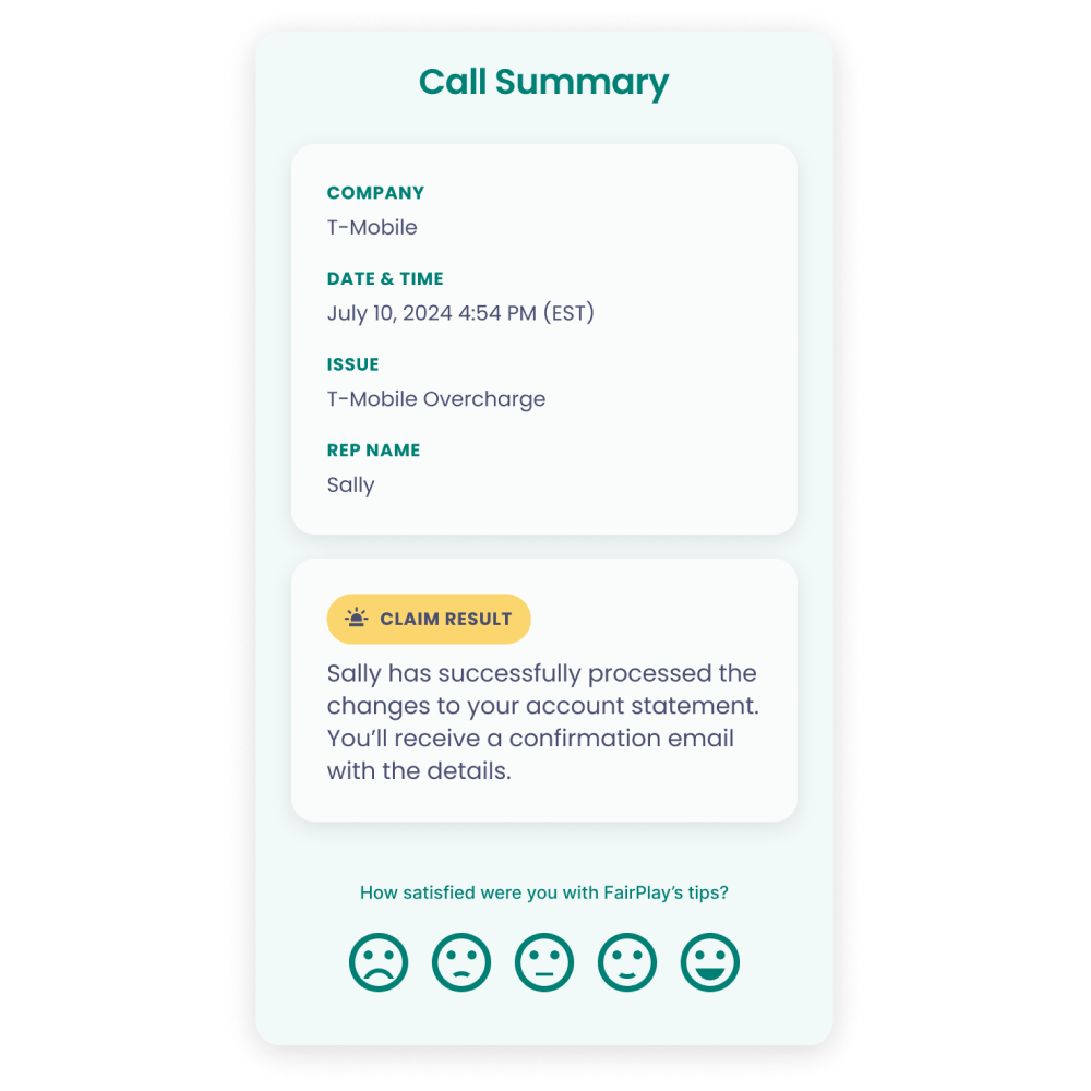 after-call summary card