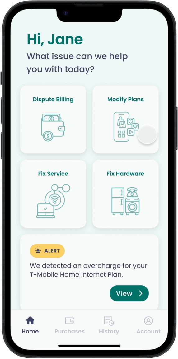 step 1 of How It Works - pick the item from your purchases which you need to contact customer service about