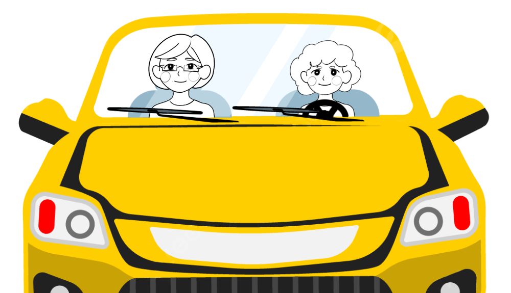 A student in the driver's seat of a car