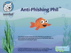 screenshot of the game Anti-Phishing Phil, named after an orange fish in an underwater world that helps players to learn more about phishing
