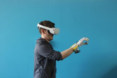 Researchers in the Future Interfaces Group have developed a lightweight, low-cost haptic glove, called Fluid Reality, that delivers detailed touch in virtual reality.