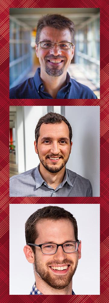 images of Koedinger, Carvalho and Asher on a red tartan background