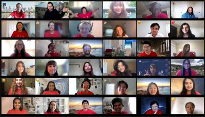 virtual group photo of the summer '21 students on zoom