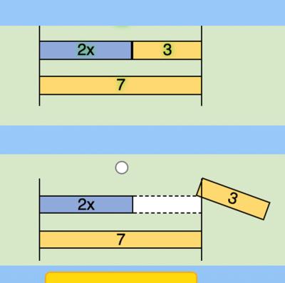 screenshot of the intelligent tutoring system for algebra