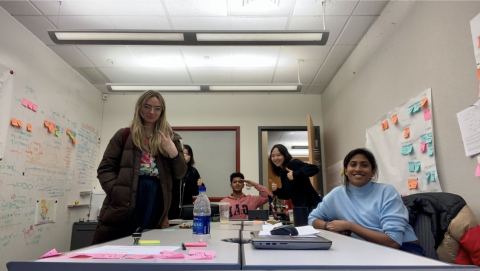 team members in their capstone room