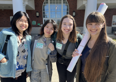 MHCI South Fayette team wearing visitor name badges on a visit to the school