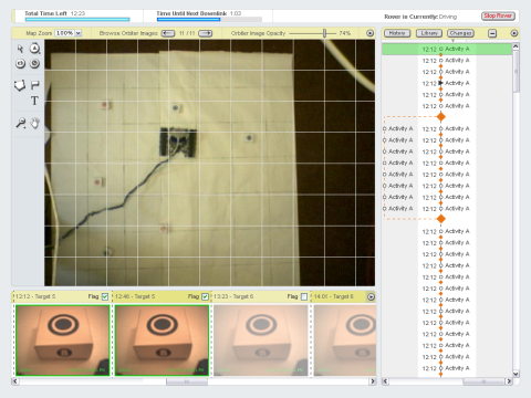 interface screenshot for the Rover Planning and In-Situ Re-Tasking project