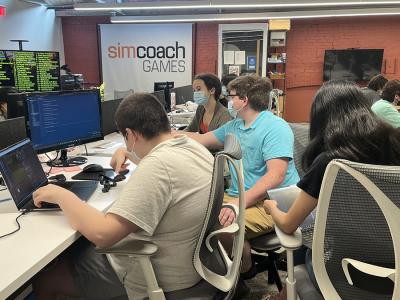 CMU and Simcoach Games have teamed up to give high school students interested in game design on-the-job training and a first step toward a career in the field. (Photo courtesy of Simcoach Games.)