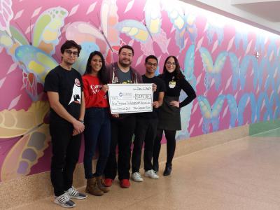 HCII students and faculty present fundraising check to UPMC Children's Hospital