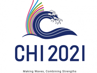 CHI 2021 logo features an ocean wave