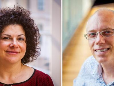 side by side photo of 2 faculty members: Forlizzi on the left and Zimmerman on the right