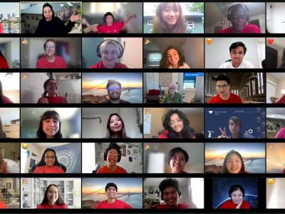 virtual group photo of the summer '21 students on zoom