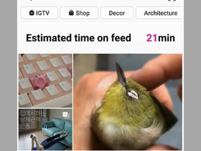 screenshot of the interventions they designed, including an estimated time on feed