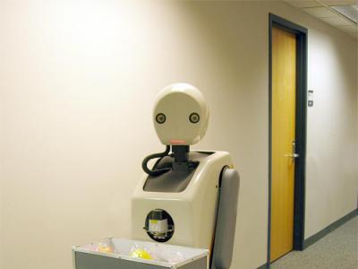 A photo of the Snackbot robot.