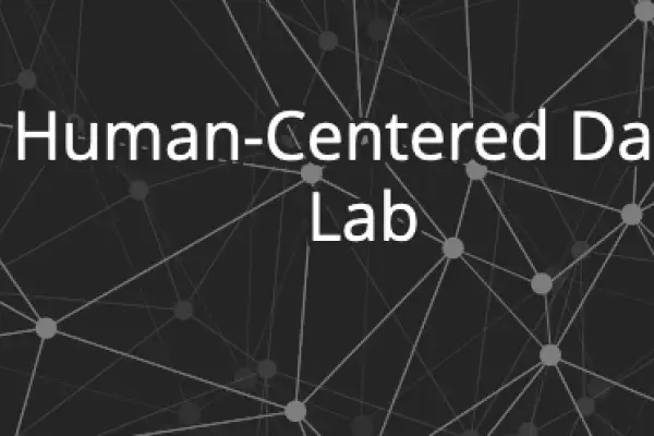 Human-centered data lab text on a black background