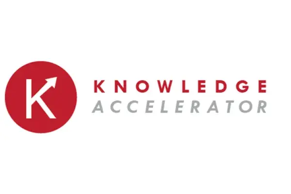 Knowledge Accelerator logo, a K with an arrow pointing upward 