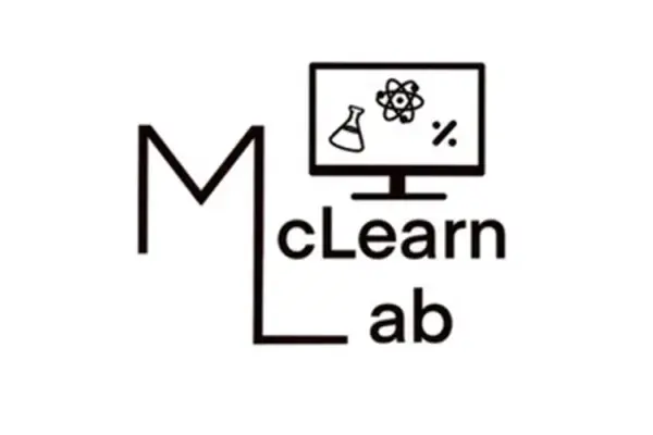 McLearn Lab logo, illustration of a computer screen with science and math icons