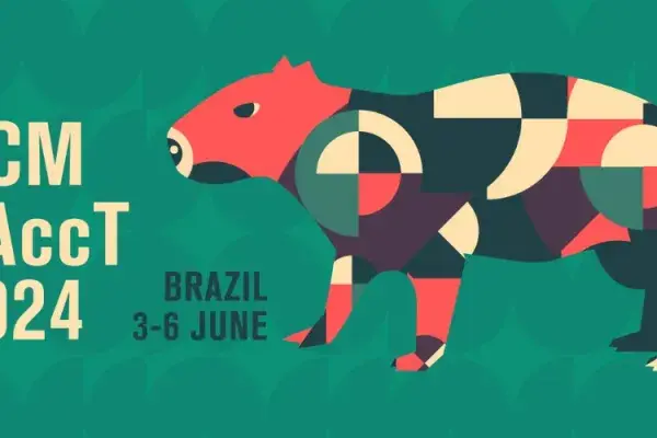 2024 FAcct logo, June 3-6, with a multicolored capybara illustration