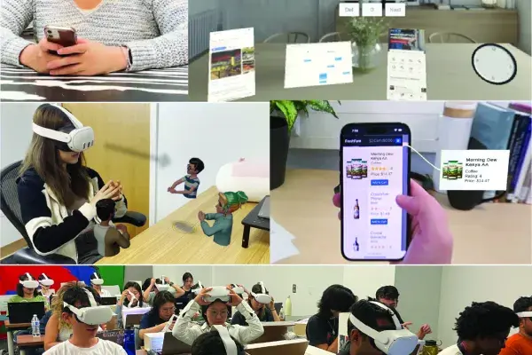 collage of several classroom images for the XR course