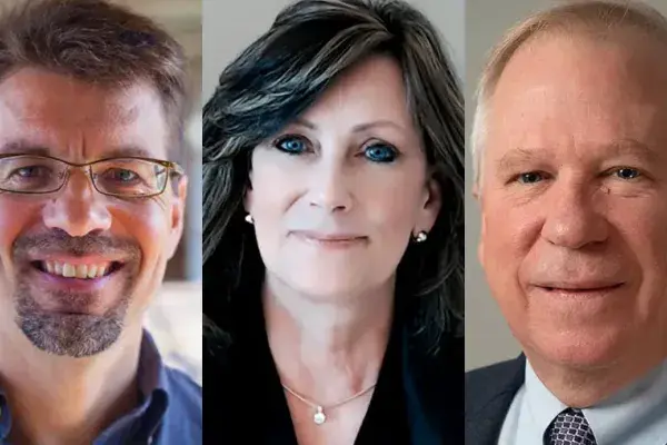 side by side photos of Koedinger, Kurland, Rohrer, the 3 named University Professors this year