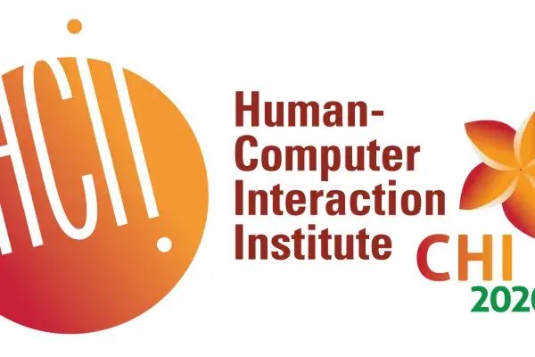 HCII logo and CHI 2020 logo with Hawaiian flower side by side